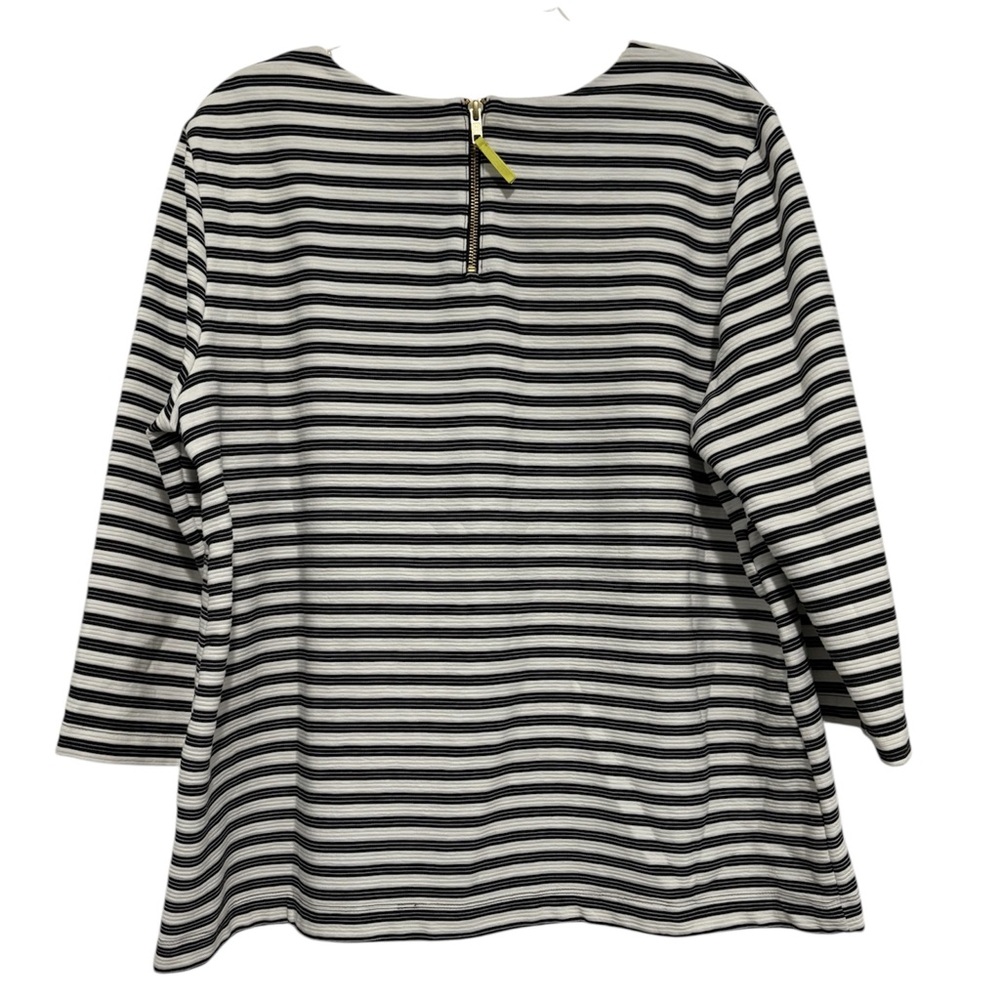 Merona Black and White Boxy 3/4 Sleeve Blouse - Picture 2 of 3